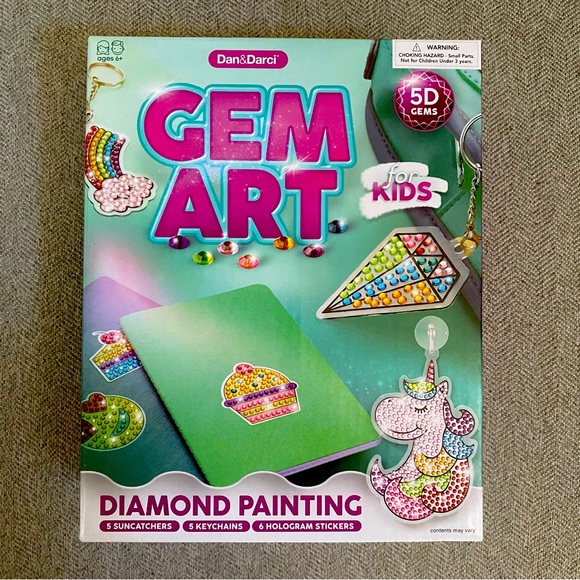 Gem Art, Kids Diamond Painting Kit for Kids - Big 5D Gems - Arts and Crafts - Picture 1 of 11